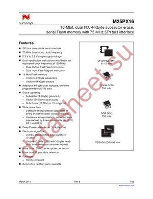 M25PX16SOVZM6TP datasheet  